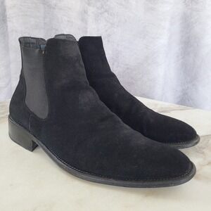 Mario Bruni Black Suede Chelsea Boots Men's 40